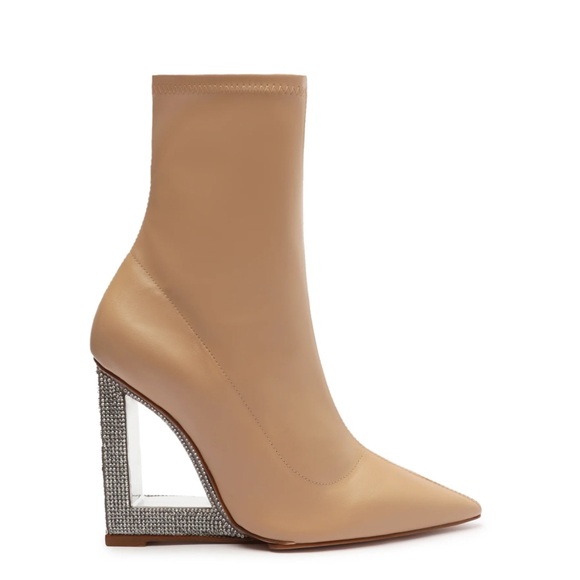 SCHUTZ Shoes - Elegant Beige Wedge Heel Ankle Boots